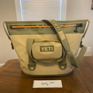 Yeti Field Tan and Orange Hopper Two 30 with Matching Sidekick
